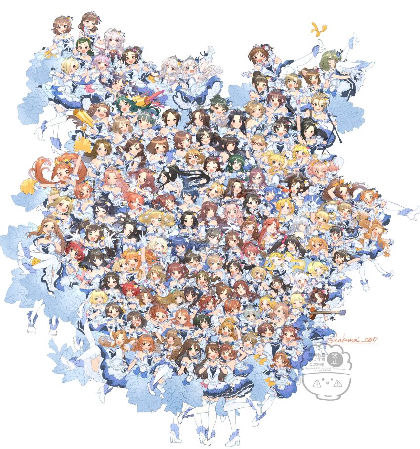 6+girls, :3, :d, abe_nana, absolutely_everyone, absurdly_detailed_composition, aiba_yumi, aihara_yukino