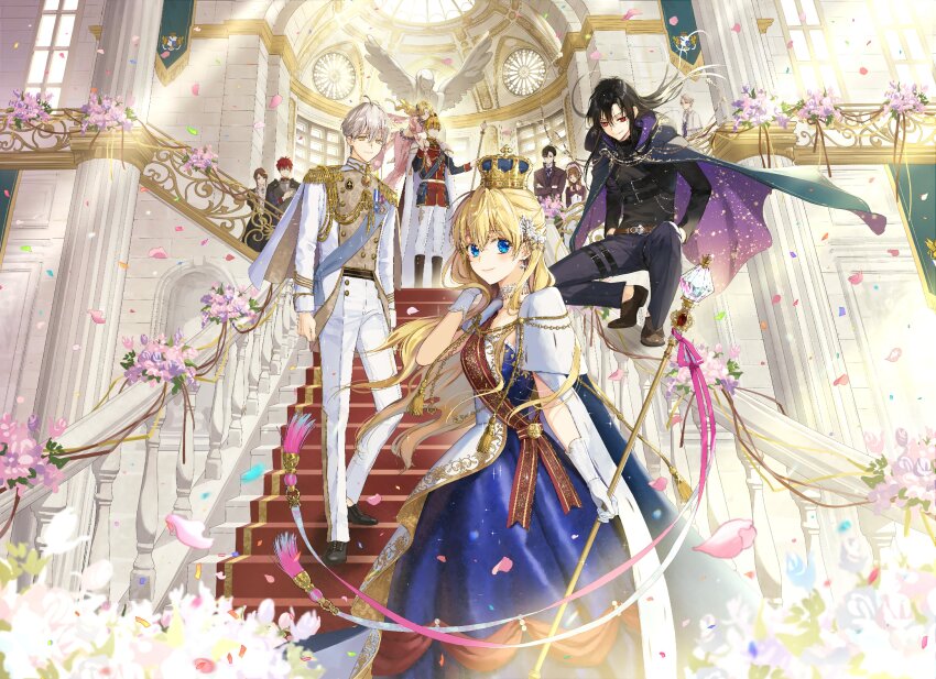 absurdres, anastacius_de_alger_obelia, athanasia_de_alger_obelia, cape, character_request, claude_de_alger_obelia, crown, diana_(who_made_me_a_princess)