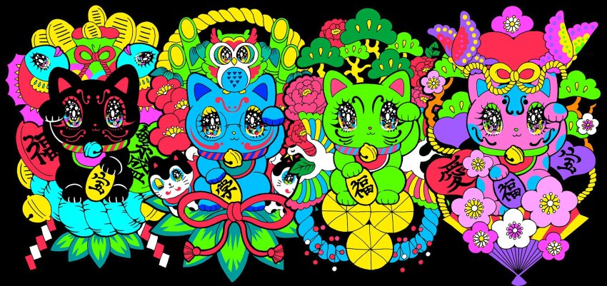 :3, bell, bird, cat, collar, eyeliner, eyeshadow, fish