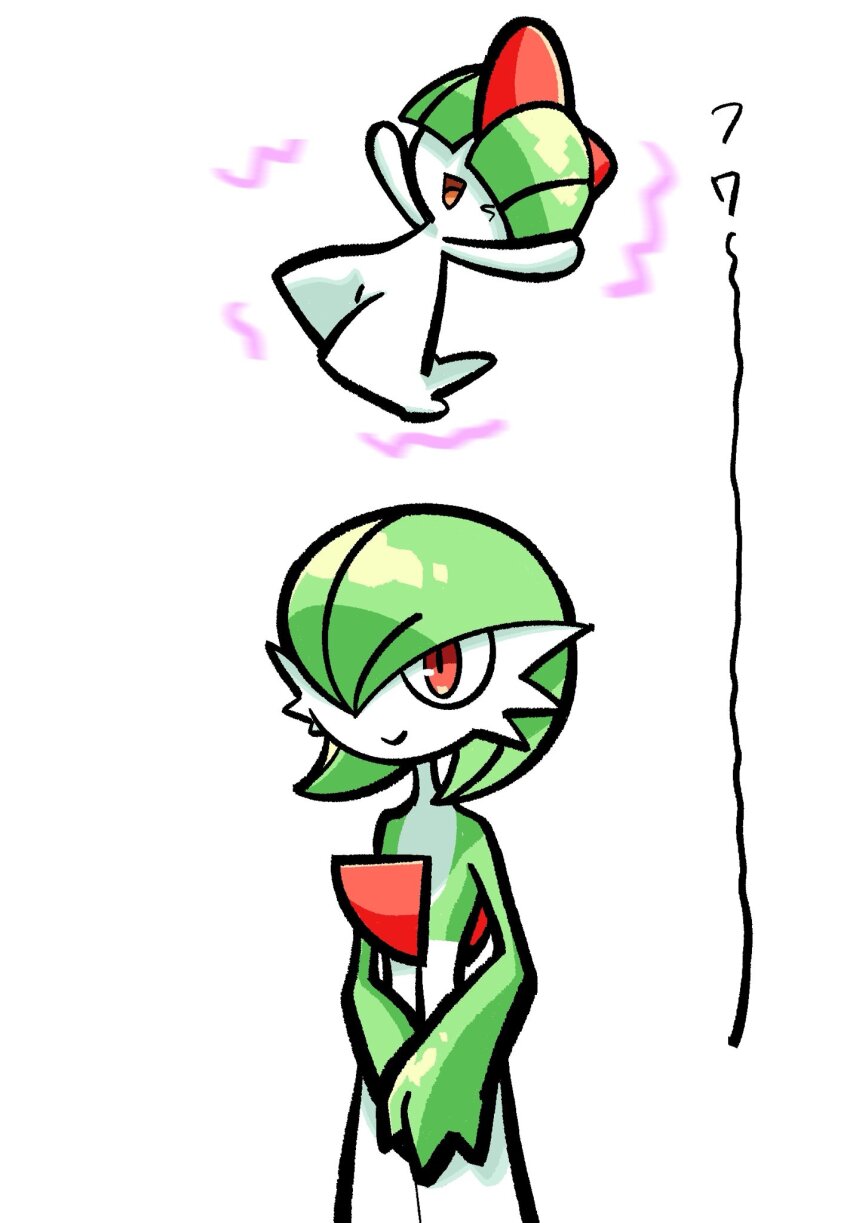 bob_cut, bowl_cut, colored_skin, gardevoir, gen_3_pokemon, green_hair, green_skin, hair_over_eyes