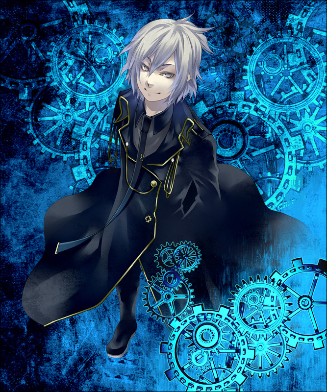 10s, 1boy, devil_survivor_(series), devil_survivor_2, gears, grey_eyes, grey_hair, houtsuin_yamato