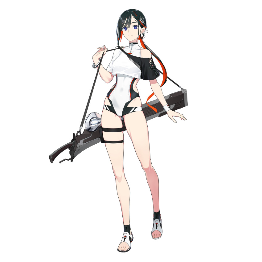 1girl, bird_hair_ornament, black_hair, bracelet, clothing_cutout, colored_inner_hair, crop_top, fate/grand_order