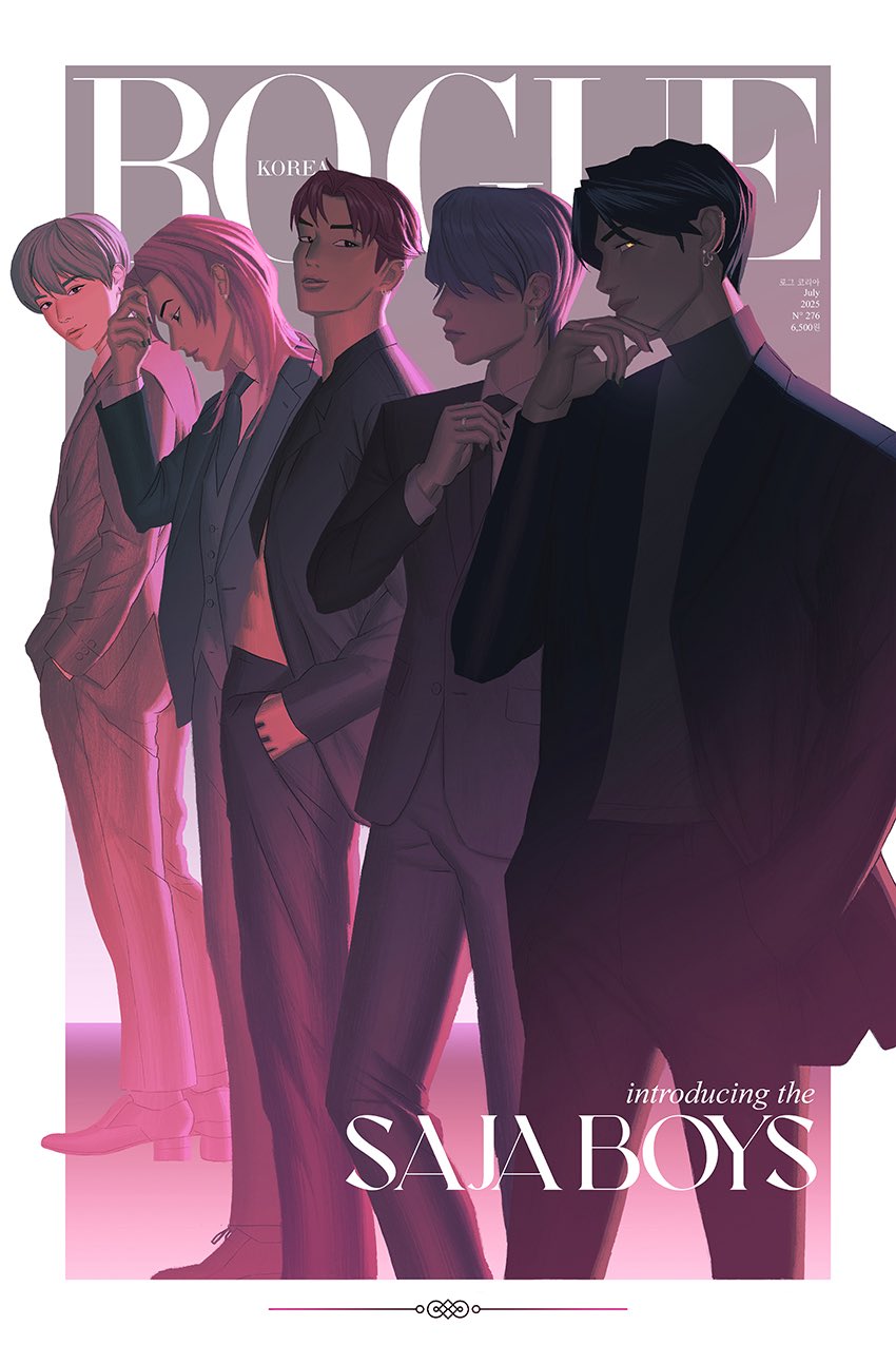 5boys, abby_(kpop_demon_hunters), abs, baby_(kpop_demon_hunters), black_hair, black_jacket, black_nails, chuwenjie