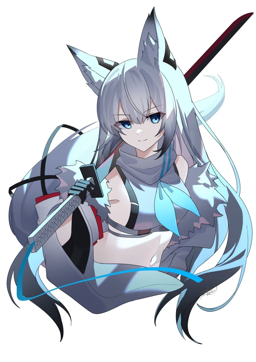 1girl, absurdres, animal_ears, azur_lane, blue_eyes, blue_neckerchief, closed_mouth, cropped_torso