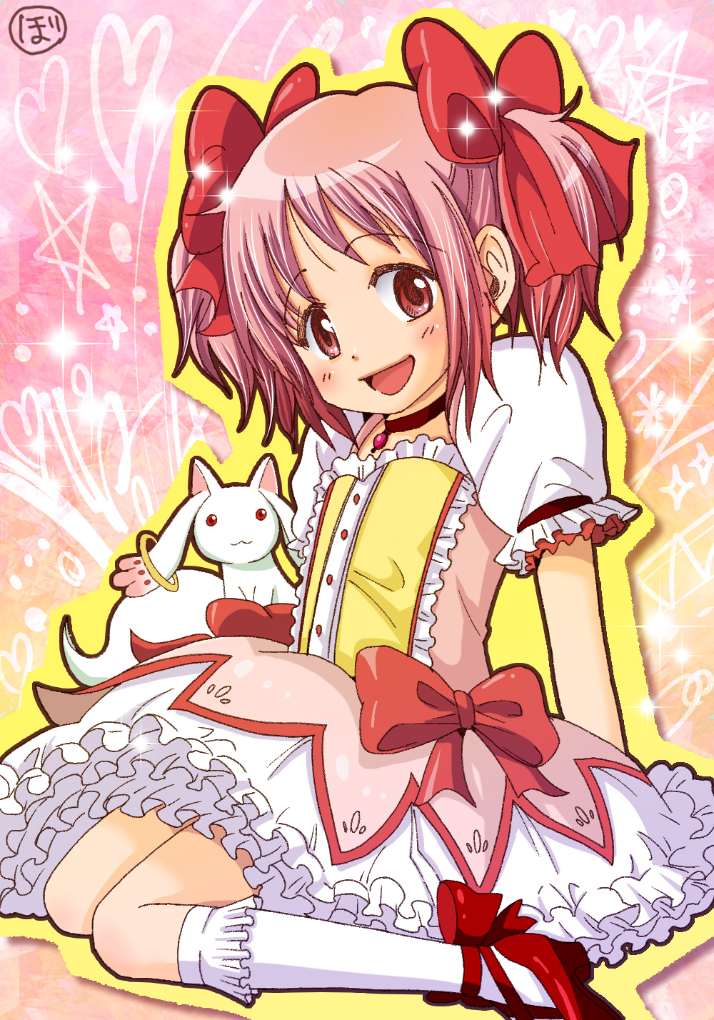 10s, bad_id, bad_pixiv_id, bohe, bow, choker, hair_bow, highres