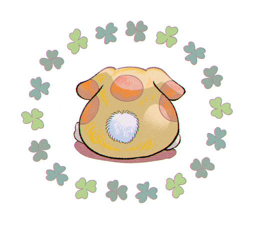 animal, animal_focus, asaikaina, clover, dog, floppy_ears, from_behind, nintendo