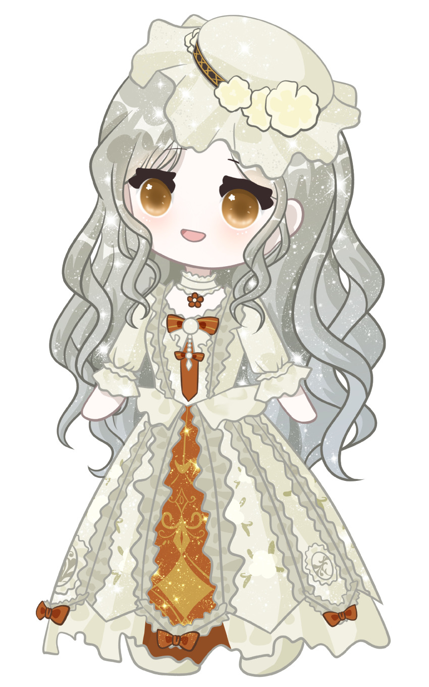 1girl, absurdres, blonde_hair, bow, bowtie, brown_bow, brown_bowtie, brown_eyes