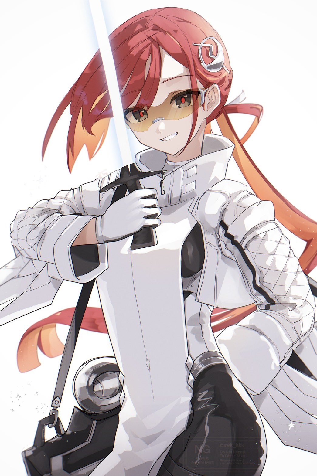 1girl, black_bodysuit, black_gloves, bodysuit, breasts, energy_sword, fate/grand_order, fate_(series)