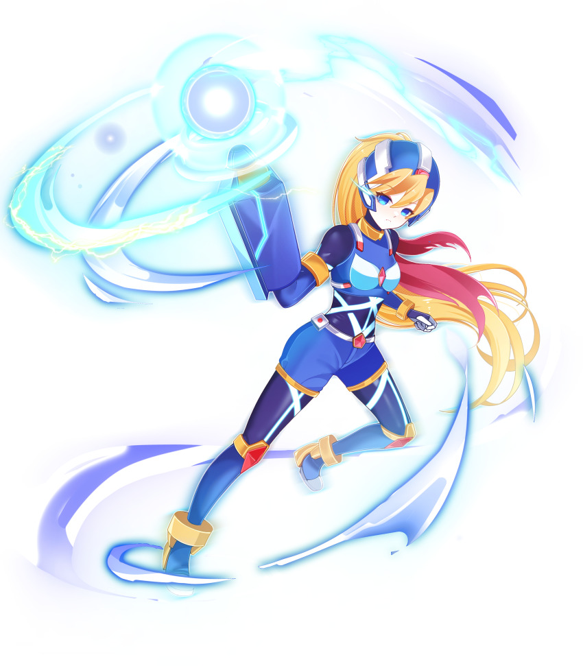 1girl, absurdres, aizeis, alternate_costume, alternate_hairstyle, arm_cannon, armor, belt