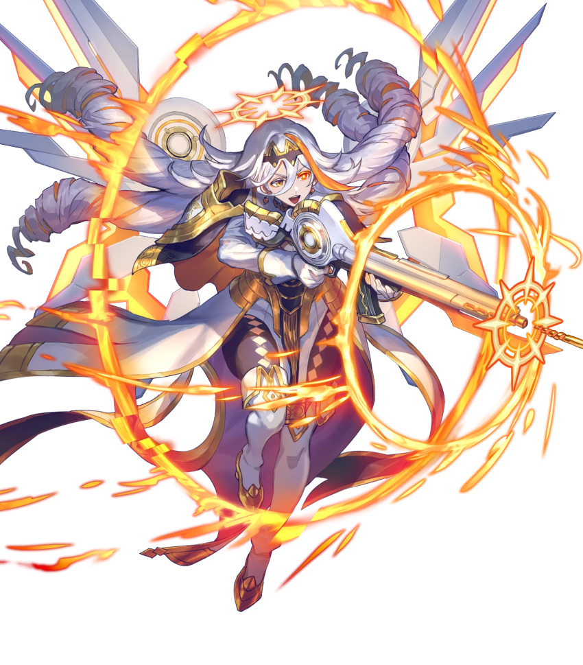 1girl, attack, baldr_(fire_emblem_heroes), baldr_(rays_of_judgment)_(fire_emblem_heroes), bodysuit, boots, breasts, cleavage