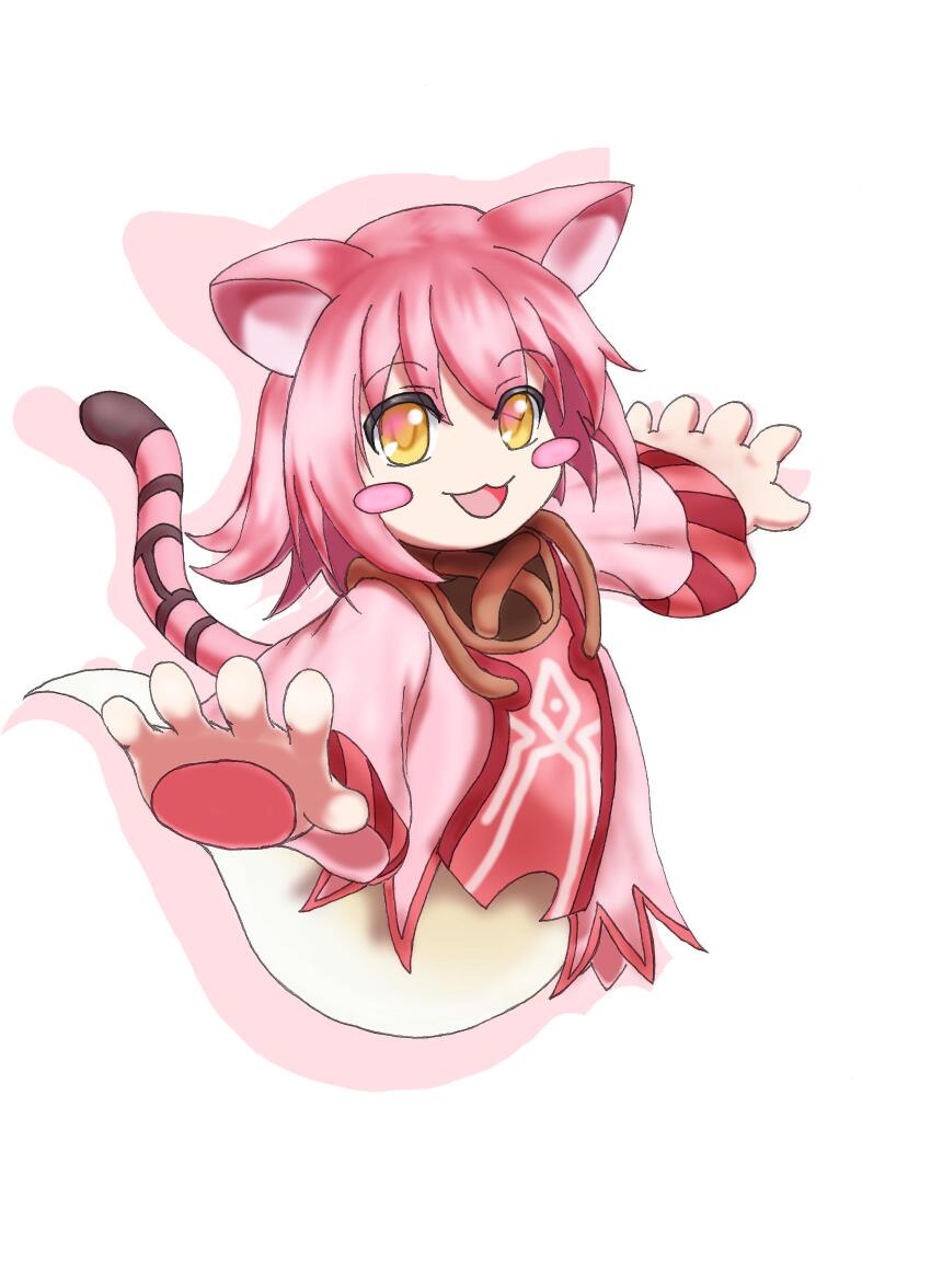 1girl, animal_ears, blush_stickers, cat_ears, cat_girl, cat_tail, dress, elle_ecozinnia