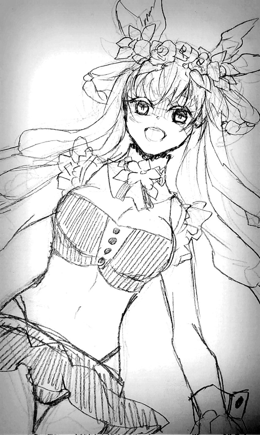 1girl, breasts, chaos_therese_(grimms_notes), cleavage, grimms_notes, highres, large_breasts, missing_wings