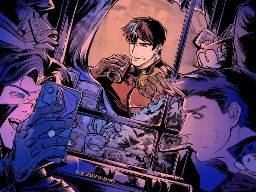 batman_(series), batman_symbol, black_bodysuit, black_gloves, black_hair, blue_eyes, bodysuit, damian_wayne