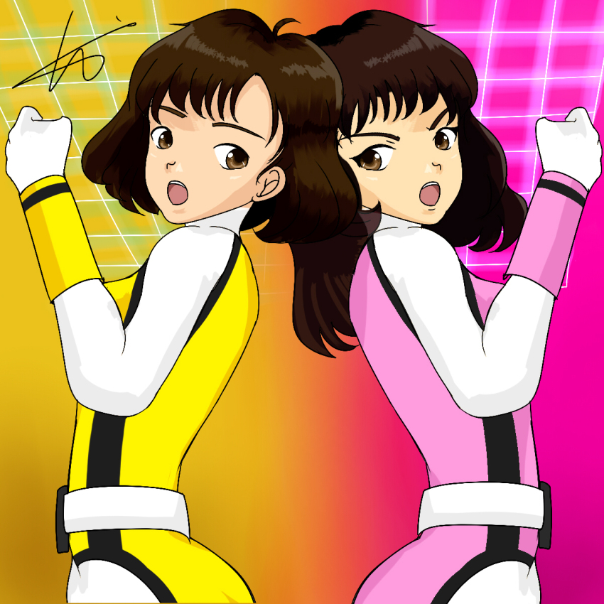 choushinsei_flashman, head, highres, luu_(flashman), pink_flash, sara_(flashman), super_sentai, superhero_costume