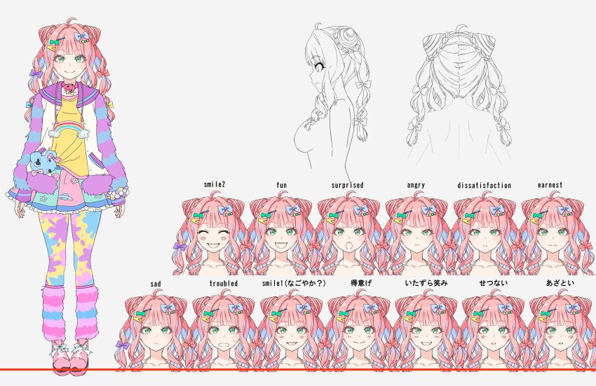 1girl, absurdres, ahoge, angry, artist_request, blue_hair, bow, braid