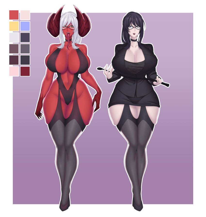 1girl, black-framed_eyewear, black_choker, black_hair, black_jacket, black_leotard, black_shirt, black_shoes