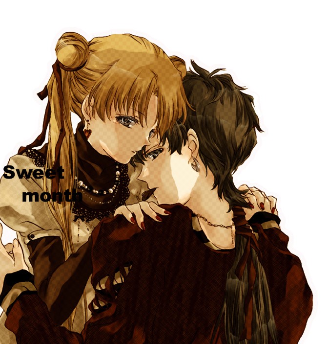 1990s_(style), 1boy, 1girl, bishoujo_senshi_sailor_moon, bishoujo_senshi_sailor_moon_sailor_stars, bishoujo_senshi_sailor_moon_stars, casual, chocolate