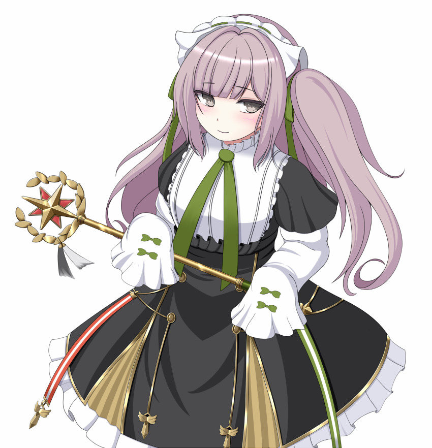 1girl, asagiri_mito, azur_lane, black_dress, closed_mouth, dress, dress_ribbon, frilled_dress