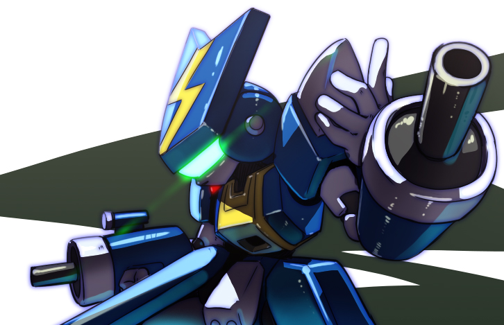 arm_cannon, armor, assault_visor, blue_armor, blue_helmet, cyandog, glowing, glowing_eyes
