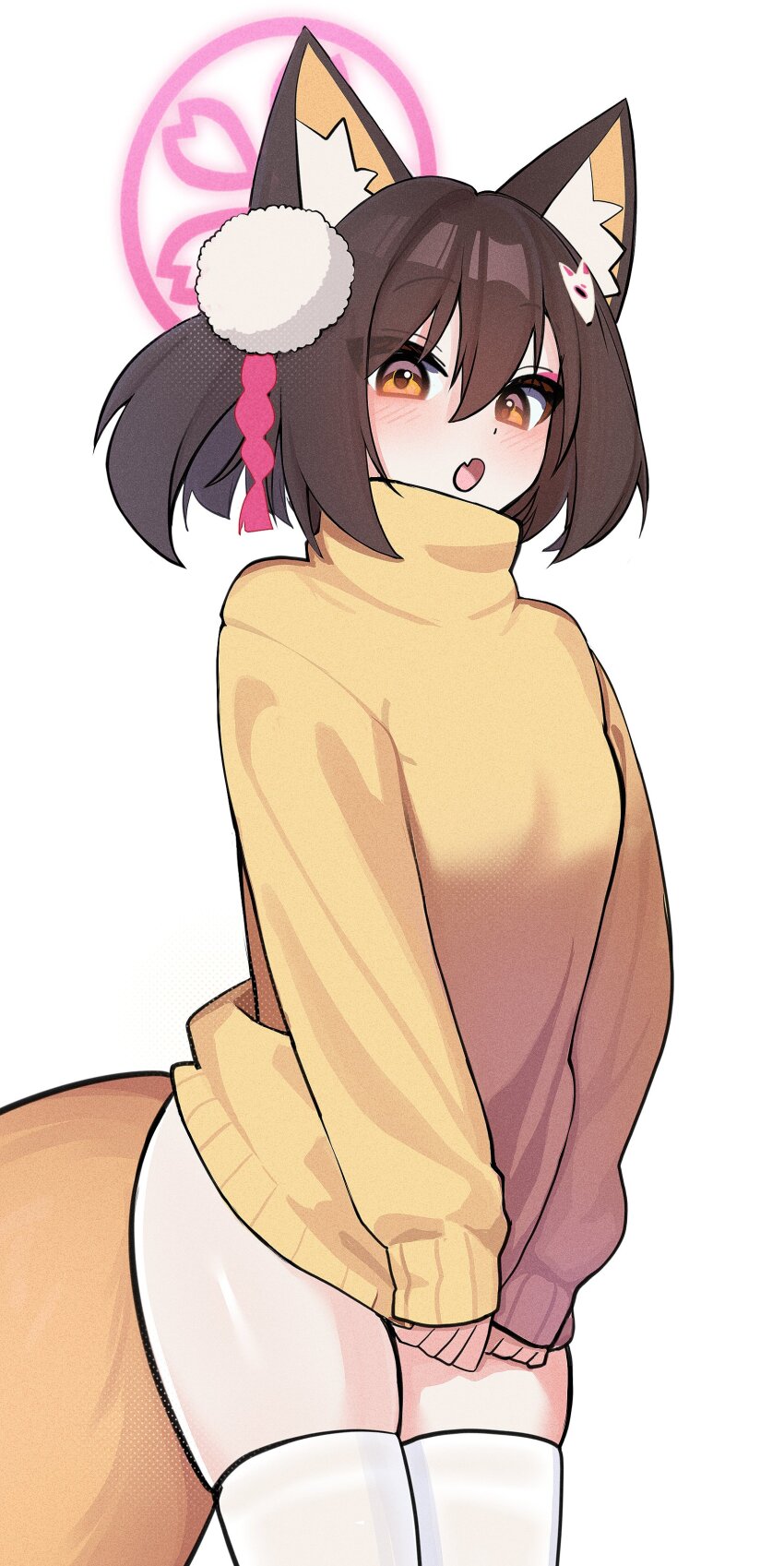 1girl, absurdres, alternate_costume, animal_ear_fluff, animal_ears, blue_archive, blush, brown_eyes