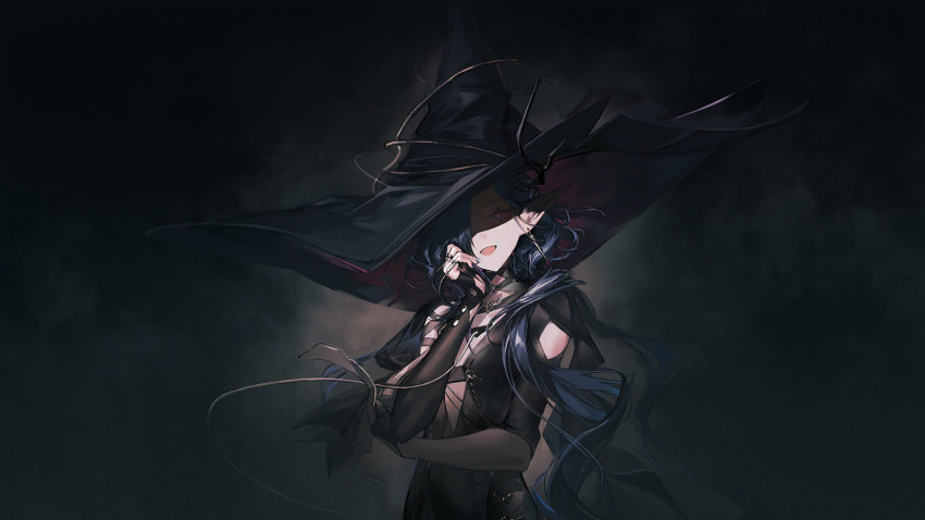 1girl, arknights, artist_request, blue_eyes, blue_hair, breast_cutouts, breasts, cape