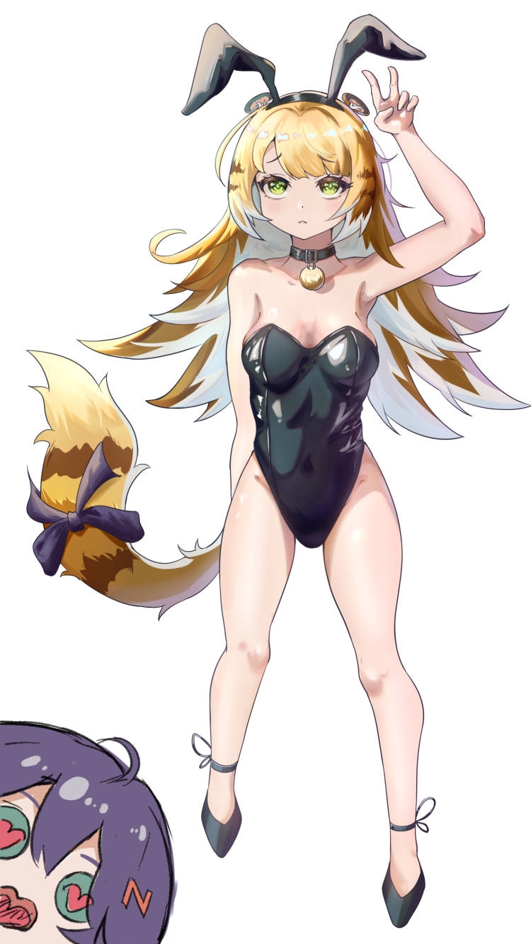 13046073196, 2girls, :<, ahoge, alternate_breast_size_(larger), animal_collar, animal_ear_fluff, animal_ear_hairband