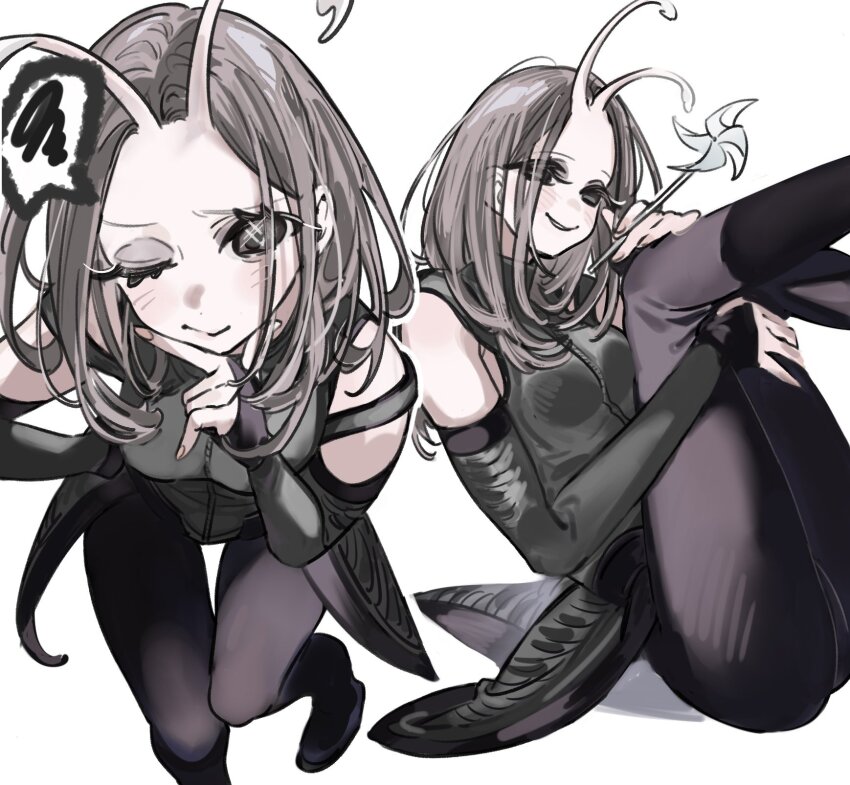 1girl, alien, antennae, black_hair, breasts, closed_mouth, guardians_of_the_galaxy, highres