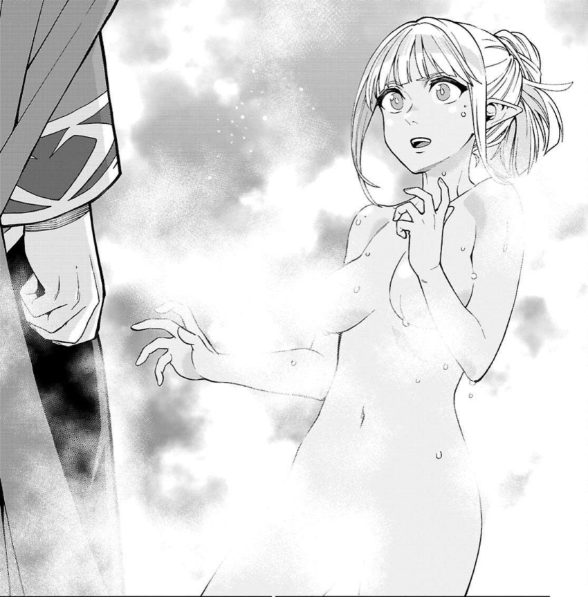 1girl, bare_shoulders, breasts, censored, censored_nipples, character_request, collarbone, cropped