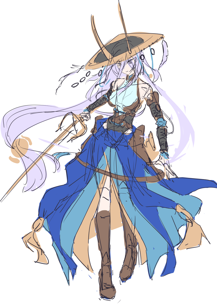 1girl, absurdres, breasts, detached_sleeves, dogmatika_fleurdelis_the_knighted, duel_monster, female_focus, fleurdelis_(yu-gi-oh!)