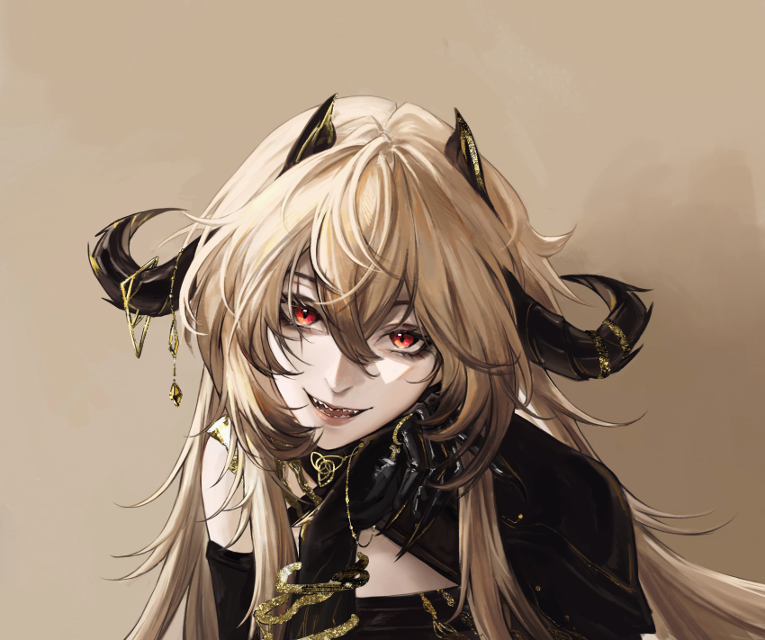 1girl, bei_lin, black_gloves, blonde_hair, bracelet, chinese_commentary, claws, commentary