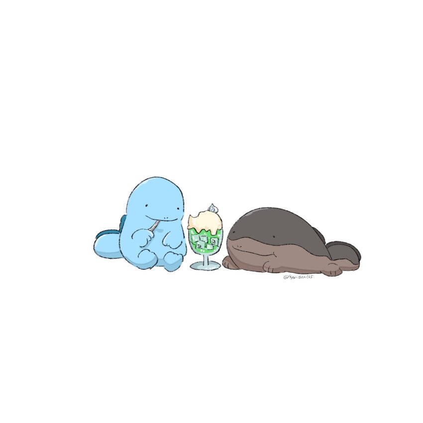 clodsire, closed_mouth, cup, drink, drinking_glass, food, full_body, gen_2_pokemon