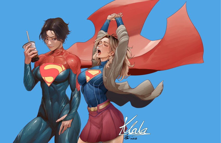 absurdres, athenaart10150, black_hair, dc_comics, highres, red_skirt, sasha_calle, skirt, supergirl, superman_(2025), superman_(series), the_flash_(movie), the_flash_(series)