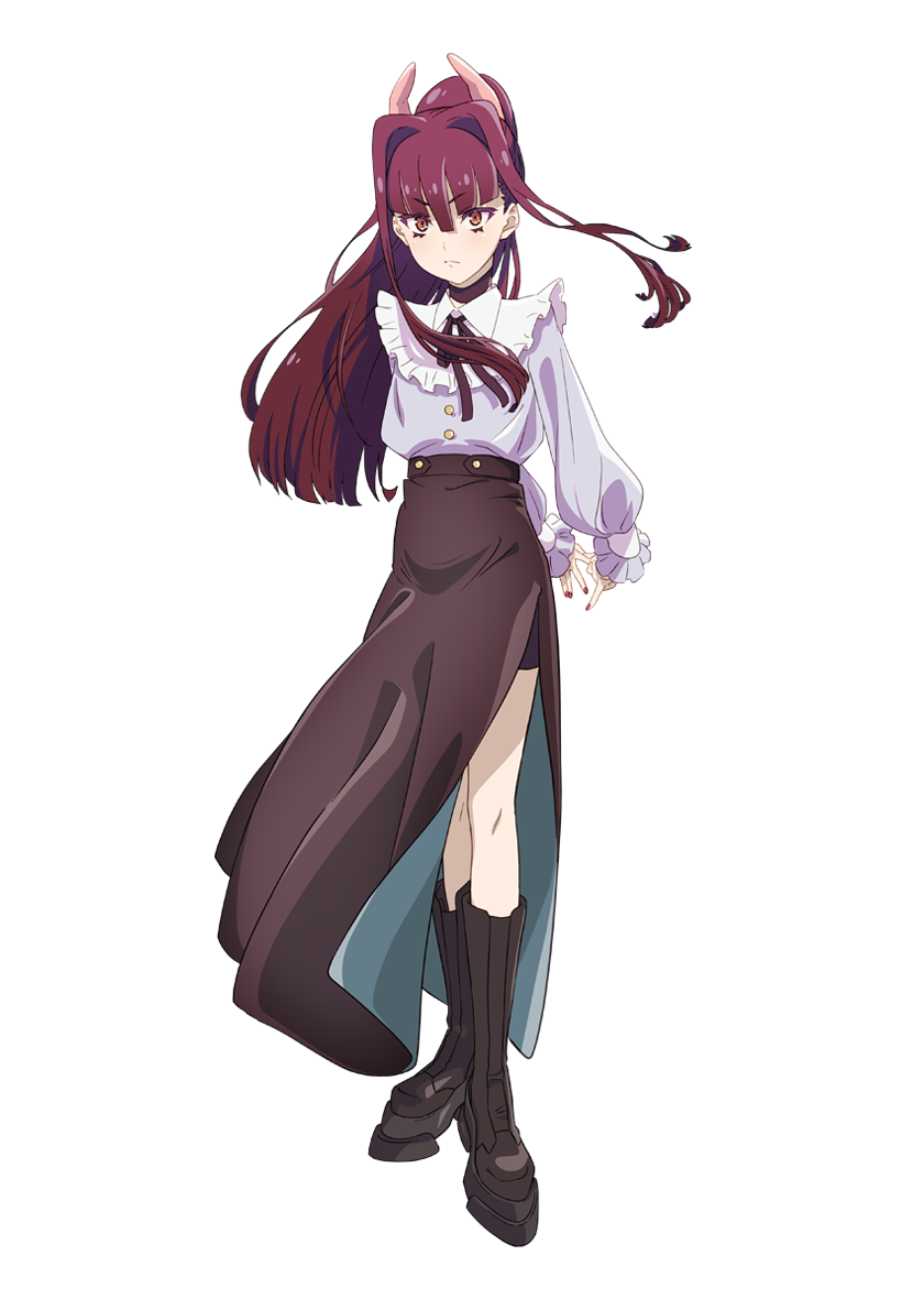 1girl, anime_coloring, arima_ryouta, arms_behind_back, bike_shorts, black_boots, black_choker, black_skirt