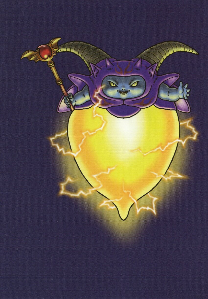 1boy, absurdres, blue_skin, colored_sclera, colored_skin, dragon_quest, dragon_quest_viii, gem