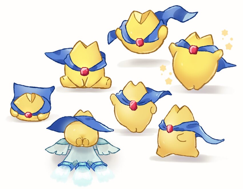 blue_cloak, cloak, colored_skin, flying, jewelry, kirby_(series), kirby_air_ride, kirby_air_riders