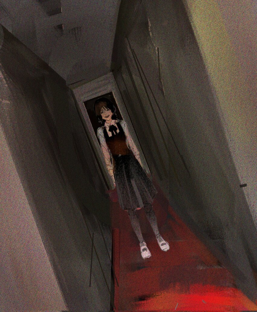 1girl, black_dress, black_eyes, black_hair, chainsaw_man, commentary, dress, english_commentary