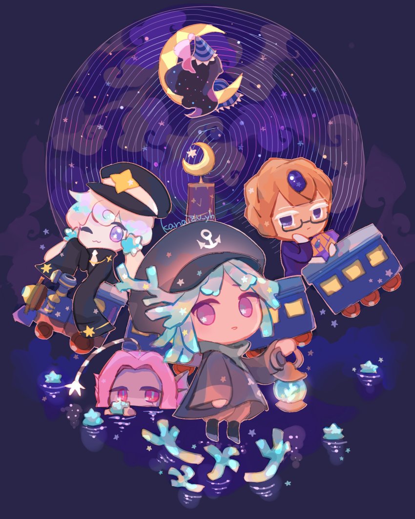 5girls, ;3, absurdly_long_hair, alt_text, anchor_symbol, ankle_boots, arm_at_side, artist_name