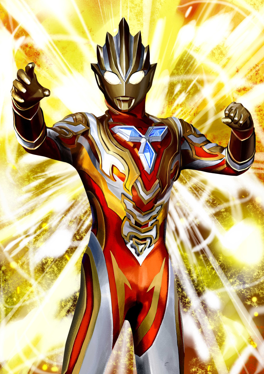 1boy, 4ze_meteor, absurdres, alien, arm_guards, armor, breastplate, clenched_hand