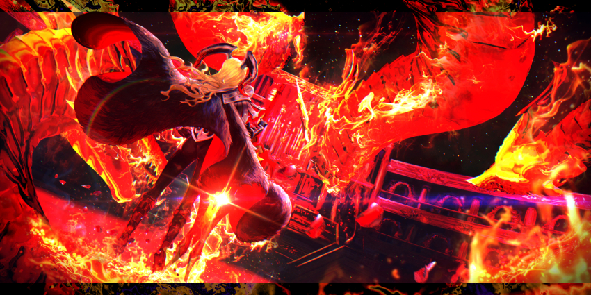 1girl, aestus_estus_(queen_draco), armor, black_armor, black_horns, blonde_hair, cape, dragon