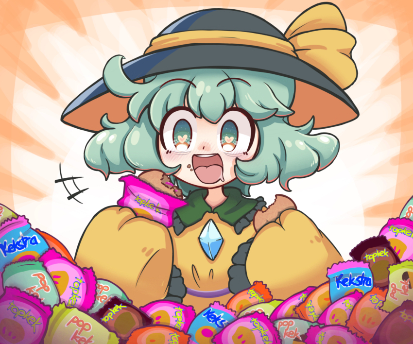 +++, 1girl, :d, bags_under_eyes, belt, black_hat, blush, bow