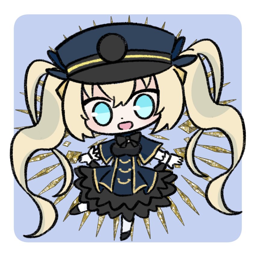 1girl, blonde_hair, chaos_gerda_(gakuen)_(grimms_notes), chaos_gerda_(grimms_notes), chibi, chibi_only, full_body, grimms_notes