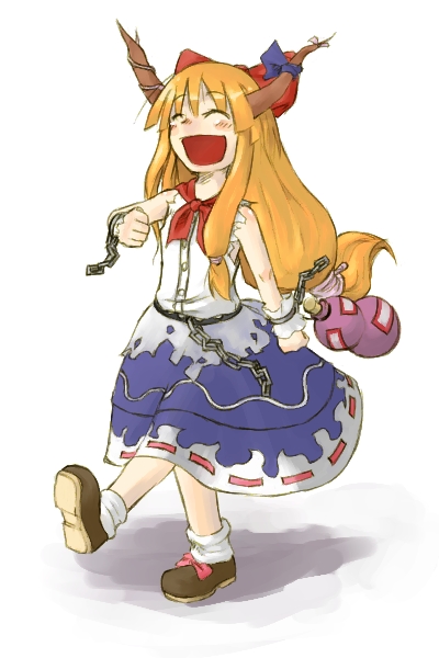 1girl, blush, bow, brown_shoes, chain, closed_eyes, female_focus, full_body