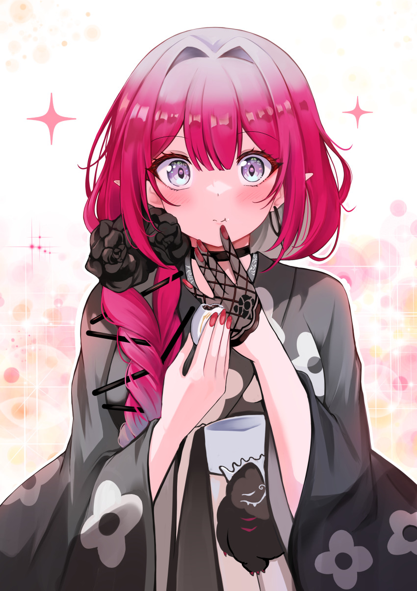 1girl, absurdres, baobhan_sith_(fate), baobhan_sith_(over_the_same_sky)_(fate), black_kimono, blush, breasts, cernunnos_(fate)