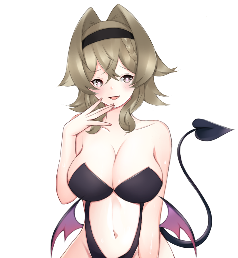 1girl, black_hat, breasts, brown_hair, cleavage, collarbone, commentary, commentary_request