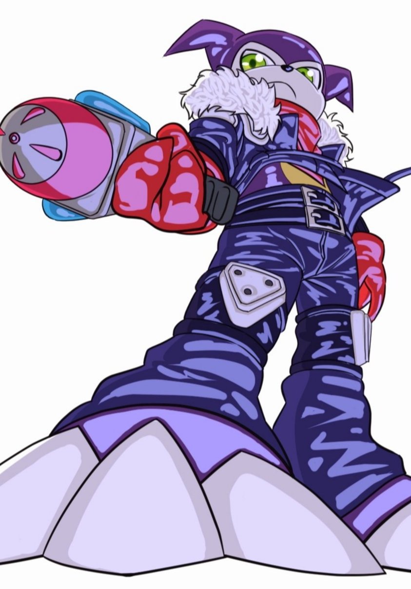 1boy, bandana, bandana_around_neck, beelzebumon, beelzebumon_(cosplay), black_jacket, black_pants, commentary_request, cosplay, demon_boy, digimon, digimon_(creature), digimon_tamers, fewer_digits, from_below, full_body, gloves, green_eyes, highres, holding_toy_gun, impmon, jacket, looking_at_viewer, male_focus, pants, red_bandana, red_gloves, simple_background, solo, taira_(tairamon), white_background