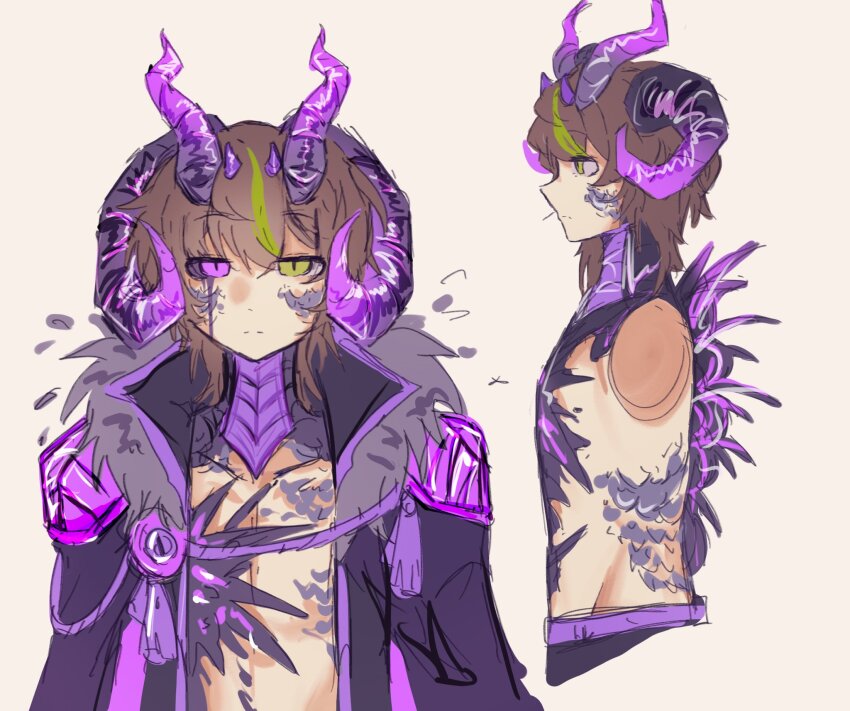 1boy, animification, black_cape, black_sclera, brown_hair, cape, chinese_commentary, colored_sclera