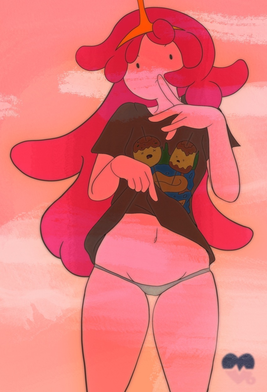 1girl, absurdres, adventure_time, black_eyes, black_shirt, breasts, cartoon_network, character_print