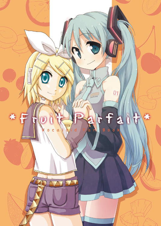 2girls, aqua_eyes, aqua_hair, bad_id, bad_pixiv_id, belt, blonde_hair, detached_sleeves