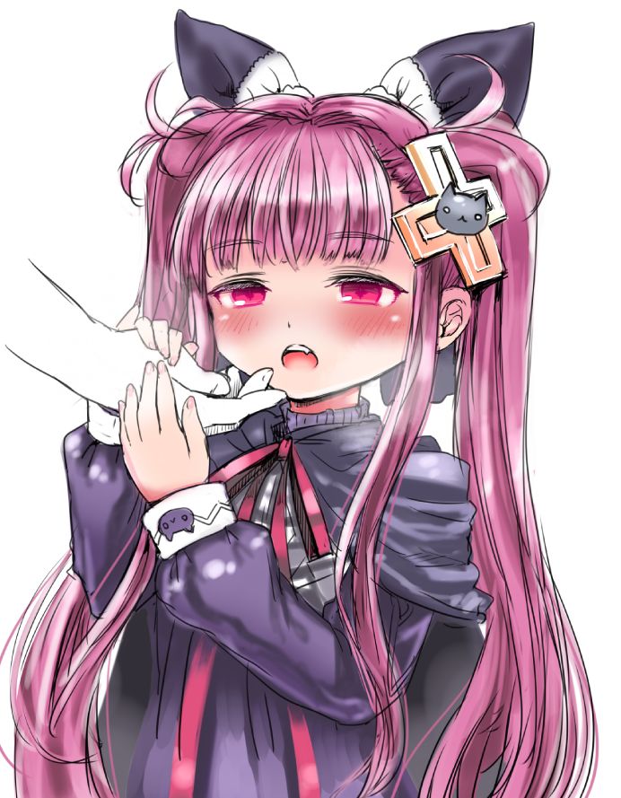 1girl, ajitarou_(setsu), alucard_lore, black_bow, black_cloak, black_dress, blush, bow