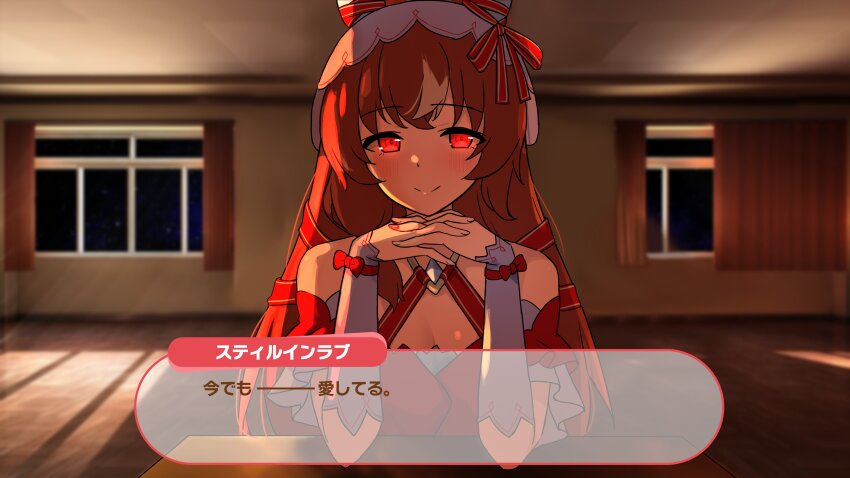 1girl, absurdres, animal_ears, blush, brown_hair, character_name, commentary, doki_doki_literature_club